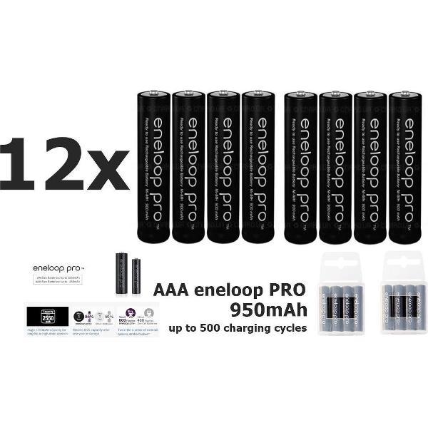 12 Stuks - Voordeelpak - AAA R3 Panasonic eneloop PRO Oplaadbare batterijen - 900mAh