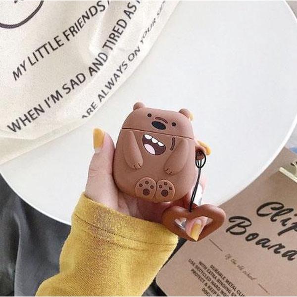 WeBareBears airpods case beer - airpods 1 - airpods case - airpods - case - airpods hoes - wijbloteberen - bear - we bare bears - airpods 2 - airpod - apple