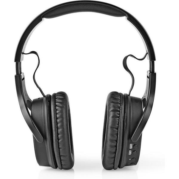 Nedis HPDB200BK Draadloze Koptelefoon Dab+ / Fm / Bluetooth® Over-ear Opvouwbaar Reisetui Zwart