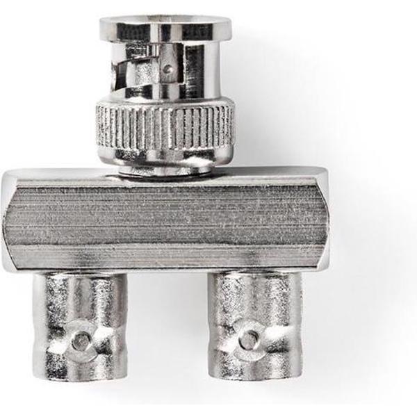 Nedis CVGP01946ME Adapter Antenne Bnc Male - 2x Bnc Female 10 Stuks Metaal