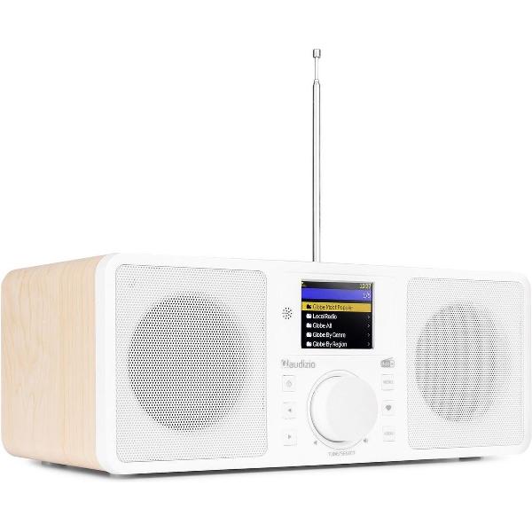 DAB radio met Bluetooth en wifi - Audizio Rome - DAB+ radio, FM radio, internet radio en wekkerradio met Bluetooth en afstandsbediening - Wit