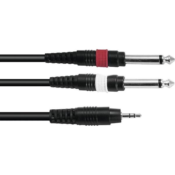 OMNITRONIC jack kabel 3 5 mm - aux kabel - audio kabel 3.5 Jack/2xJack 1.5m bk
