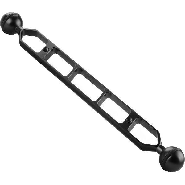 PULUZ 11,0 inch 27,9 cm aluminiumlegering Dual Balls Arm voor onderwater fakkel / videolicht (zwart)