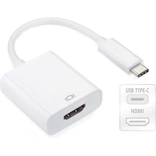 USB-C (Type-C) 3.1 Male naar HDMI Female Adapter | Wit / White | 15CM