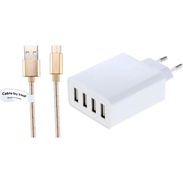 4,8A oplader en laadkabel. 2 m Oplaadsnoer met adapter stekker Past ook op Lenovo A6 Note, K5 Note, A5, K5, K5 Play, K320E, K8 + Plus, K8, K8 Note, A850+