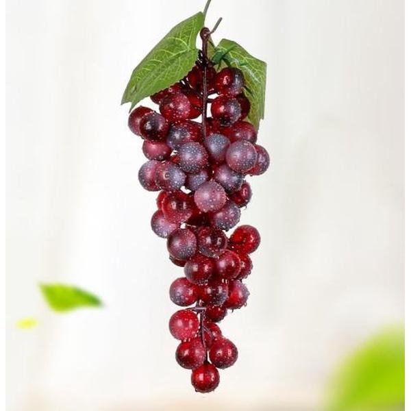 4 Trossen 60 Rode Druiven Simulatie Fruitsimulatie Druiven PVC met Crème Grape Shoot Props