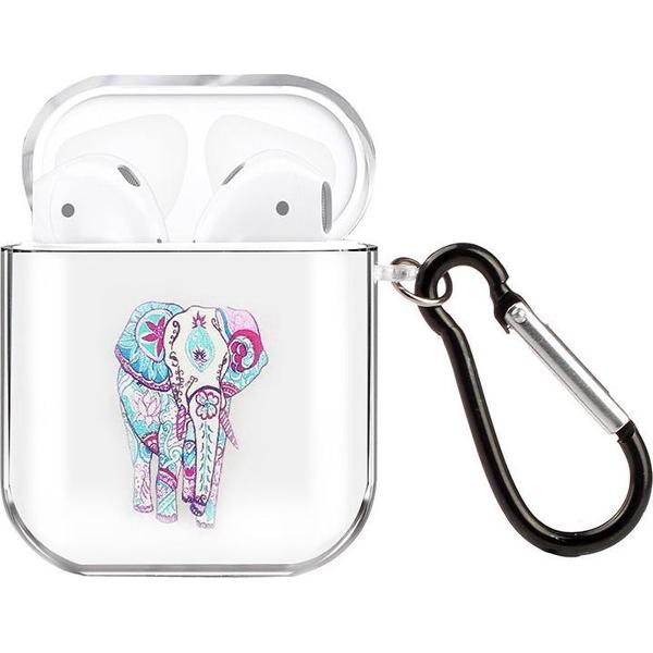 By Qubix - AirPods 1/2 hoesje Painting series - hard case - Olifant - Schokbestendig - AirPods hoesjes