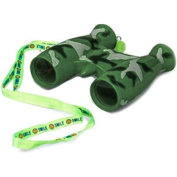 Kinder speelgoed verrekijker groen voor peuters 9 cm - Safari verkennen - Ontdekkingsreis - Verrekijkers voor kinderen