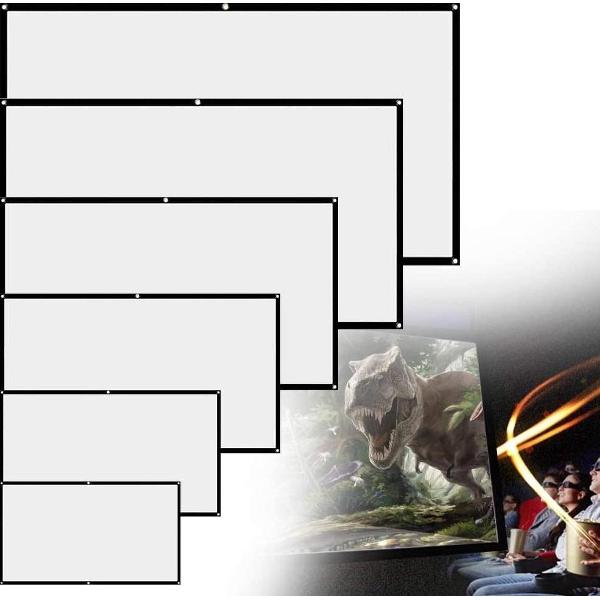 projectiescherm -Honeyhouse Projector Screen, HD 16:9 Full HD Projection Screen No Fold Portable Bag Projection Screen Support Double Sided Projection for Home Cinema Indoor Meeting and Backyard