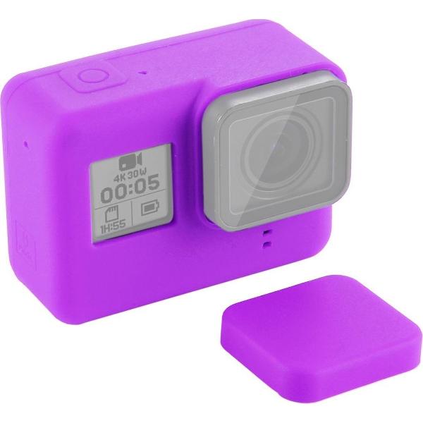 Siliconen beschermhoes met lensdop voor GoPro HERO7 zwart / 7 wit / 7 zilver / 6/5 (paars)