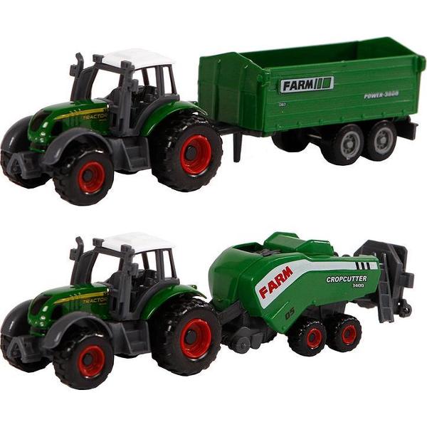 Kids Globe Farming Tractor met Aanhanger Assorti