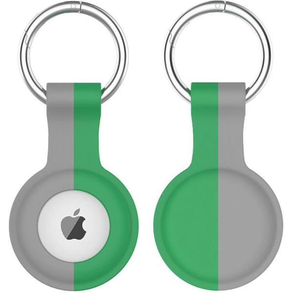 Apple AirTag Sleutelhanger Siliconen Bescherm Hoes Grijs Groen