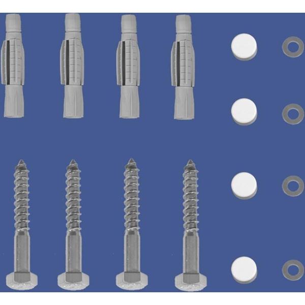 Bevestigingsset rail-in wandbeugels en wastafels RVS