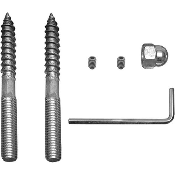 Bevestigingsset handgreep enkel deurbevestiging RVS