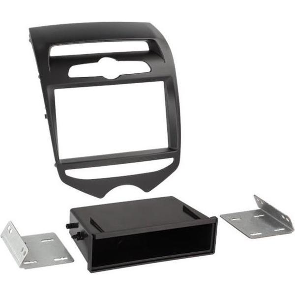 2-DIN paneel Hyundai iX 20 met pocket voor manual climate control nit zwart