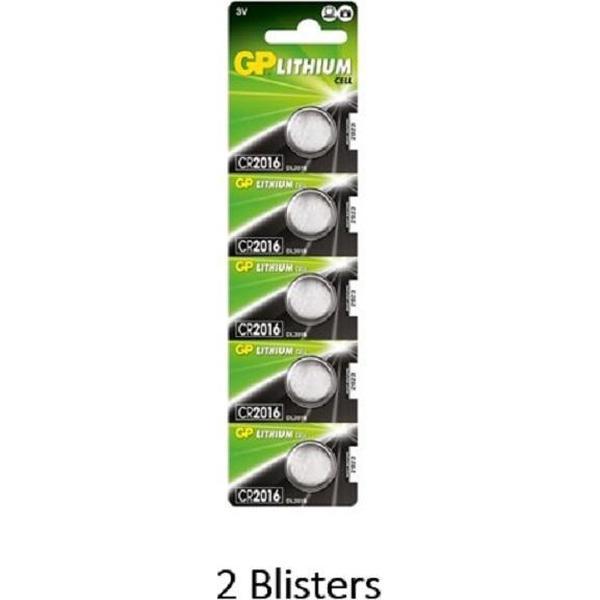 10 stuks (2 blisters a 5 stuks) GP Lithium CR2016 3V