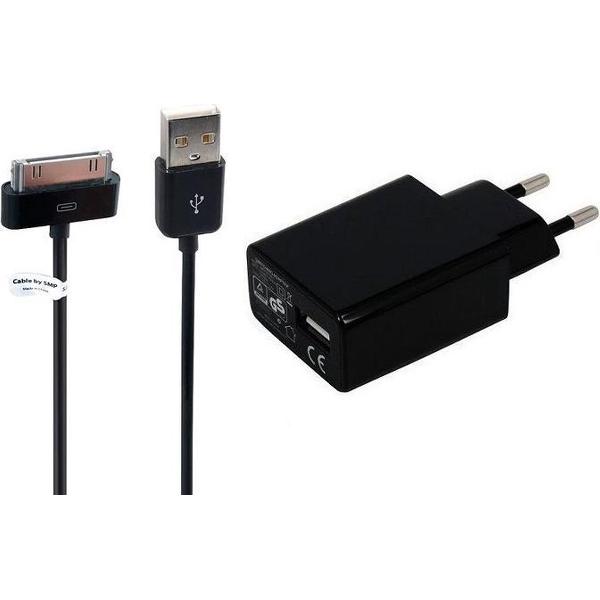 2A lader TUV gekeurd 3,2 m Oplaadkabel en oplader adapter met stekker. Past ook op Apple. o.a. iPhone 3, iPhone 4 iPad 1, iPad 2 iPad 3, iPod Touch 3, 4, Classic, Nano 1, 2, 3, 4