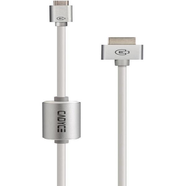 Cadyce USB-C naar HDMI kabel | Thunderbolt 3 | 4K Beeldkwaliteit | Plug & Play | 2 meter | Extra lange levensduur| Zilver