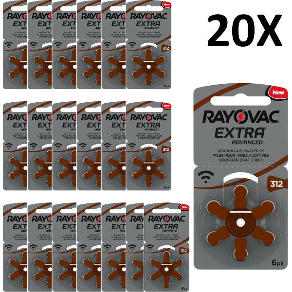 Rayovac 312 Hoorbatterijen - Bruin - 20x - 120 Stuks