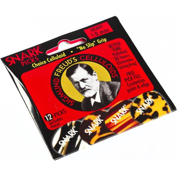 Snark 100C, 1 mm, set van 12 plectrums, gepolijste rand, inclusief pickfile