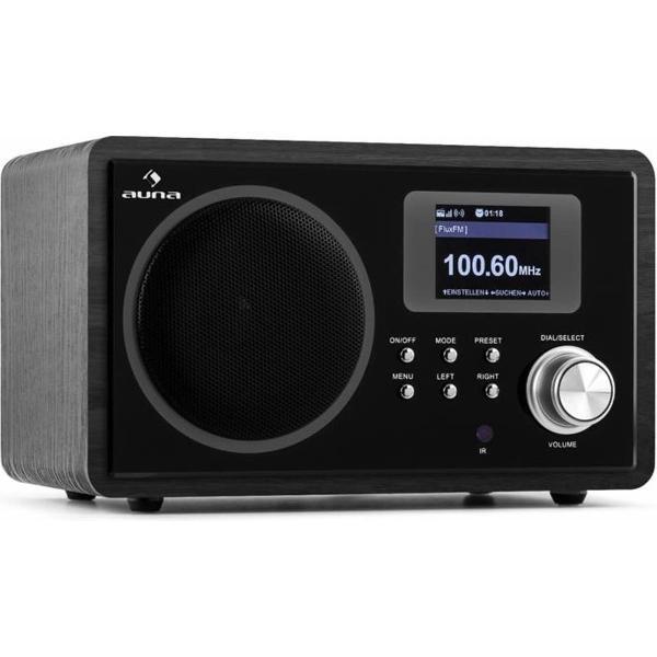 IR-150 internet radio FM DLNA draadloze afstandsbediening retro houten behuizing zwart