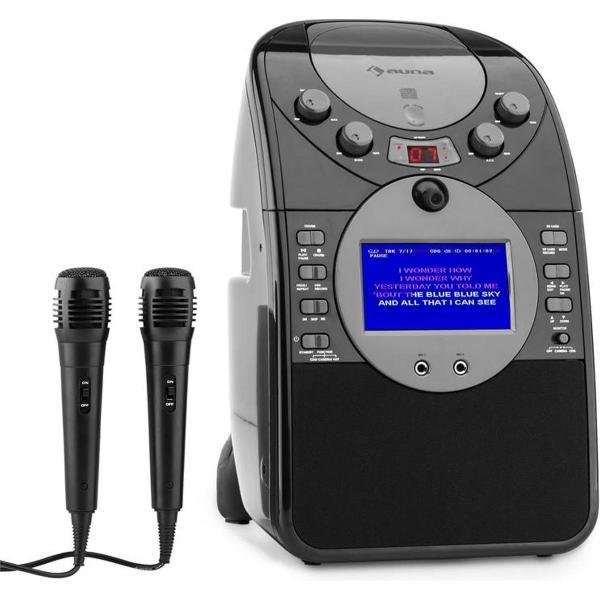 ScreenStar karaoke-installatie camera CD USB SD MP3 incl.2 x microfoon zwart