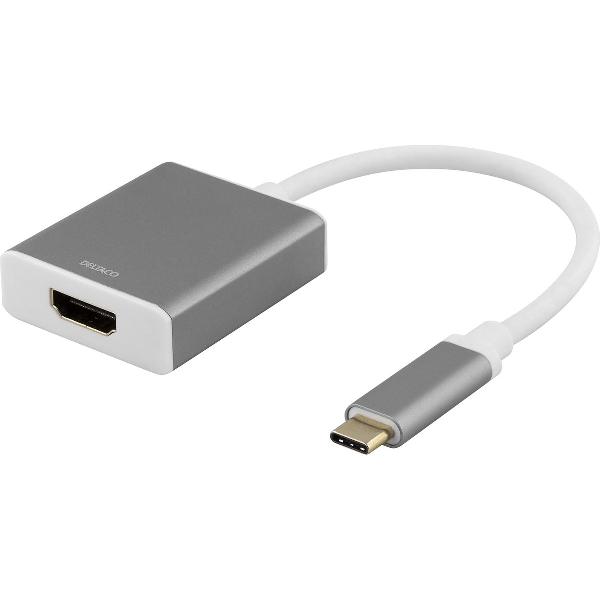 Deltaco USBC-HDMI9 video kabel adapter 0,2 m USB Type-C HDMI Grijs