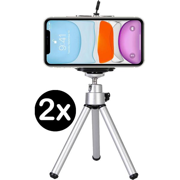 Tripod Smartphone Mini Camera Statief Uitschuifbaar - Zwart - 2 PACK