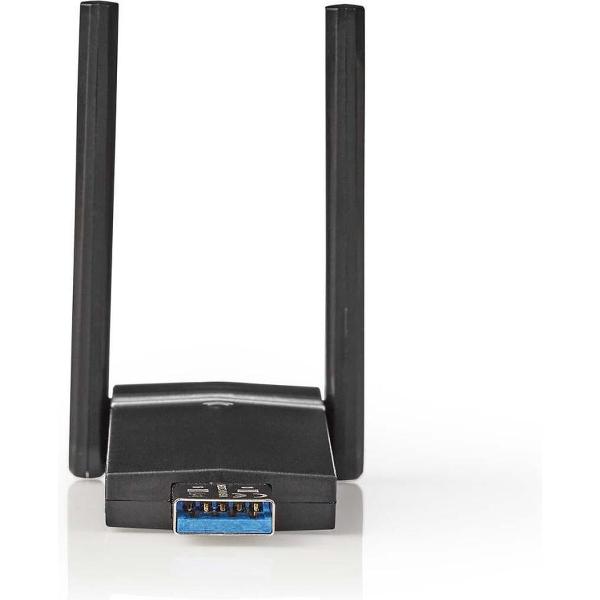 Nedis WSNWA1200BK Netwerkdongle Ac1200 Dual Band Zwart