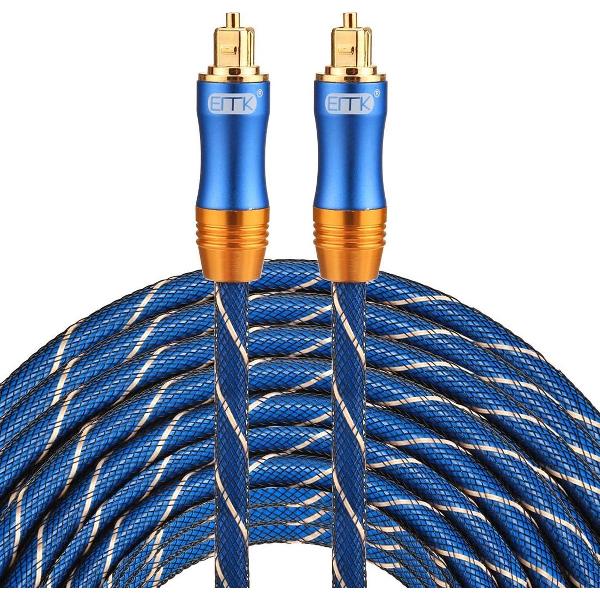 By Qubix Toslink kabel - 25 meter - Blauw - optical cable audio - audio male to male - BLUE edition - Zeer stevige optische kabel!