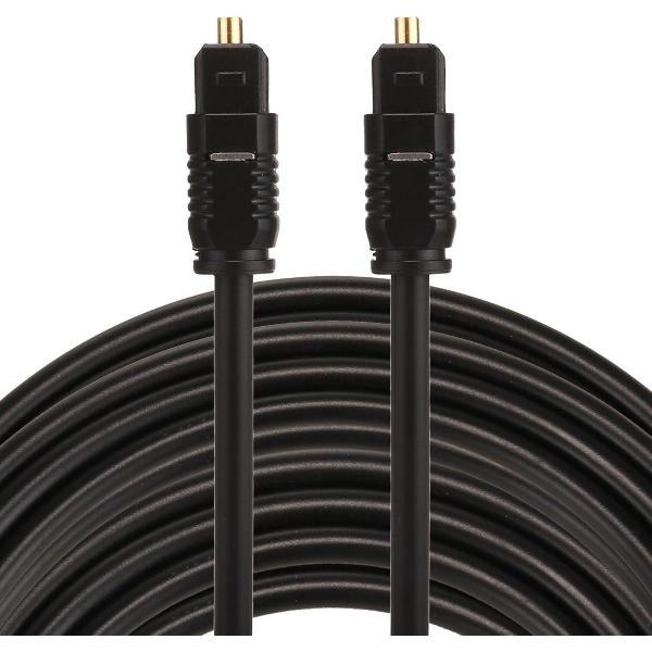 By Qubix Toslink kabel - 15 meter - zwart - optical cable audio - audio male to male - PVC edition - Optische kabel van hoge kwaliteit!
