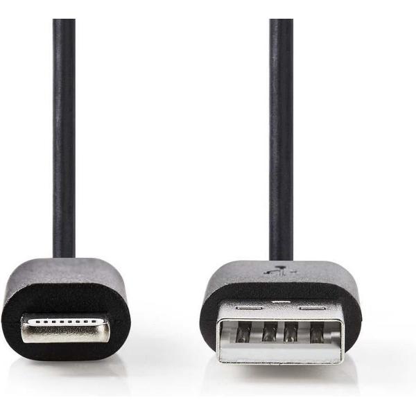 Nedis CCGP39300BK10 Sync And Charge-kabel Apple Lightning 8-pins Male - Usb-a Male 1,0 M Zwart