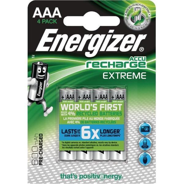 Energizer EN-EXTRE800B4 Oplaadbare Nimh Batterij Aaa 1.2 V Extreme 800 Mah 4-blister