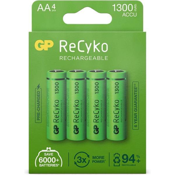 GP ReCyko+ Oplaadbare AA-batterijen - 1300 mAh - 4 stuks