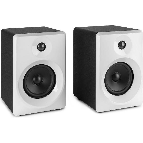 Studio monitor speakers - Vonyx SMN50W actieve studio monitor speakerset 140W - 5 inch - Wit