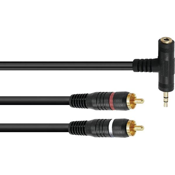 OMNITRONIC jack kabel 3 5 mm - jack naar tulp - aux kabel - audio kabel 3.5 T-Jack/2xRCA 1.5m bk
