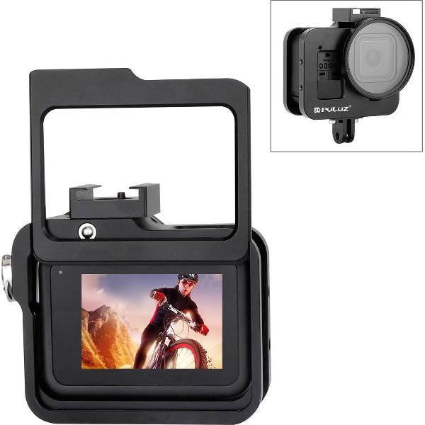 PULUZ Behuizing Shell CNC-aluminium beschermkooi met verzekeringsframe en 52 mm UV-lens voor GoPro HERO8 Zwart (zwart)