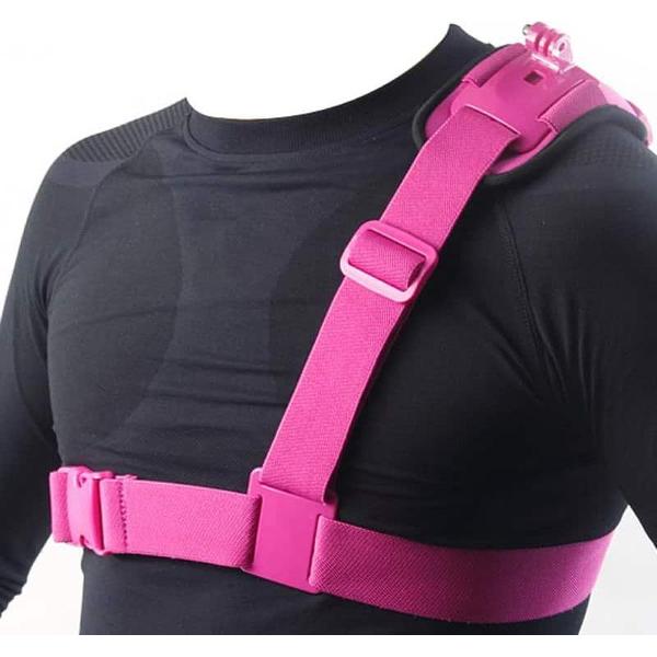 Lichtgewicht speciale sport DV borstgordel voor GoPro NIEUWE HERO / HERO6 / 5/5 sessie / 4 sessie / 4/3 + / 3/2/1, Xiaoyi en andere actiecamera's (magenta)