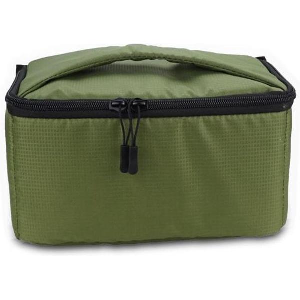 EDAL Waterbestendige DSLR gewatteerde insteekhoes Waterdichte ritssluiting Verwijderbare cameratassen voor scheidingswanden (legergroen)