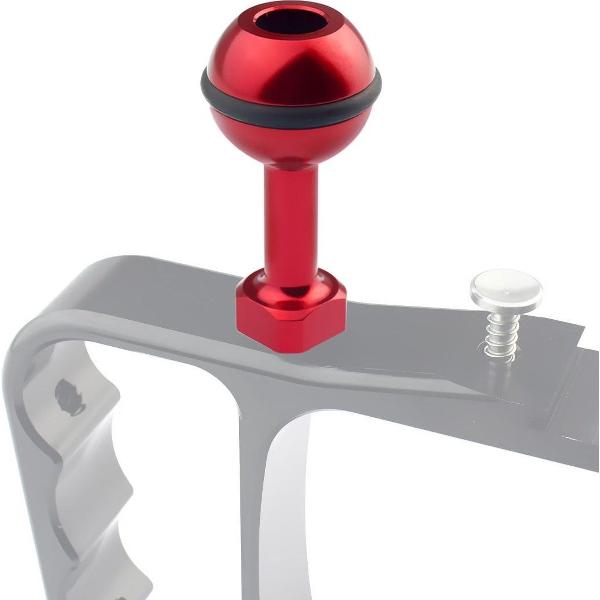 PULUZ 1/4 inch schroef aluminium kogeladapterbevestiging voor DJI Osmo Action, GoPro HERO7 / 6/5/5 sessie / 4 sessie / 4/3 + / 3/2/1, Xiaoyi en andere actiecamera's, diameter: 2,5 cm ( Rood)