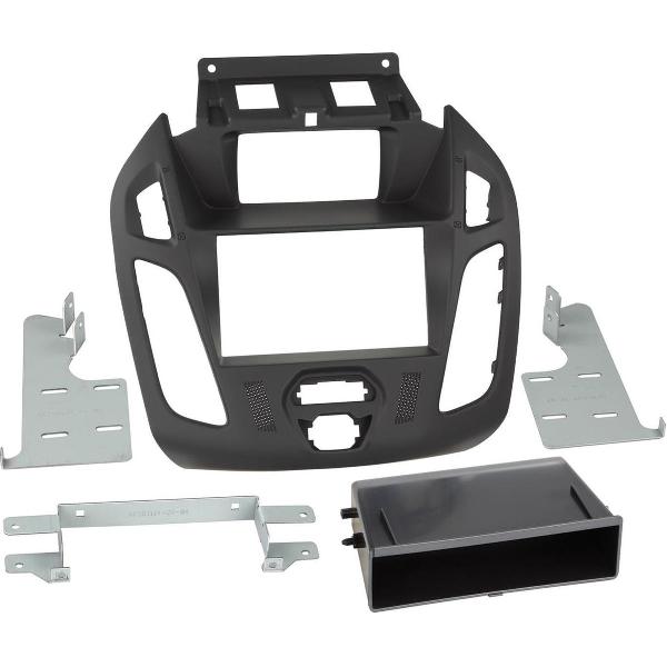 2-DIN Paneel met pocket Ford Transit Connect/ Tourneo 2014-2018 Kleur: Zwart
