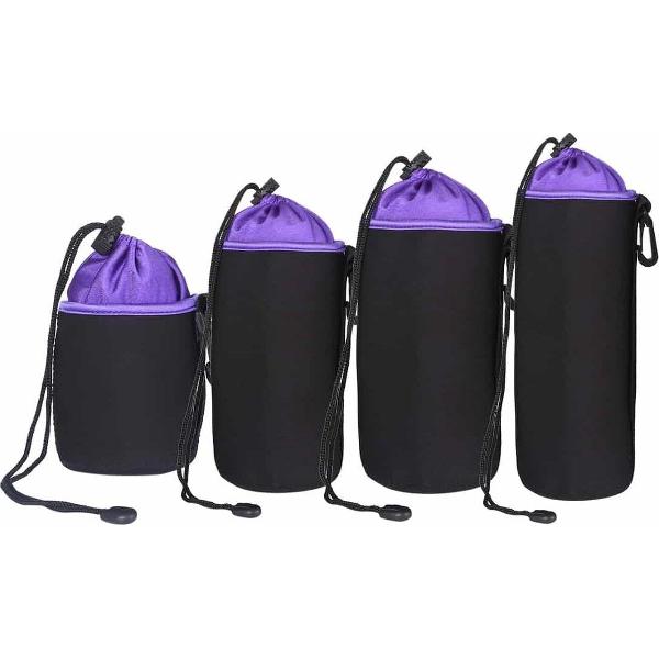 4 in 1 SLR Camera Lens Tas Micro Enkele Lens Tas Lens Innerlijke Galzak Waterdichte Beschermhoes Plus Fluwelen Verdikking (Paars)