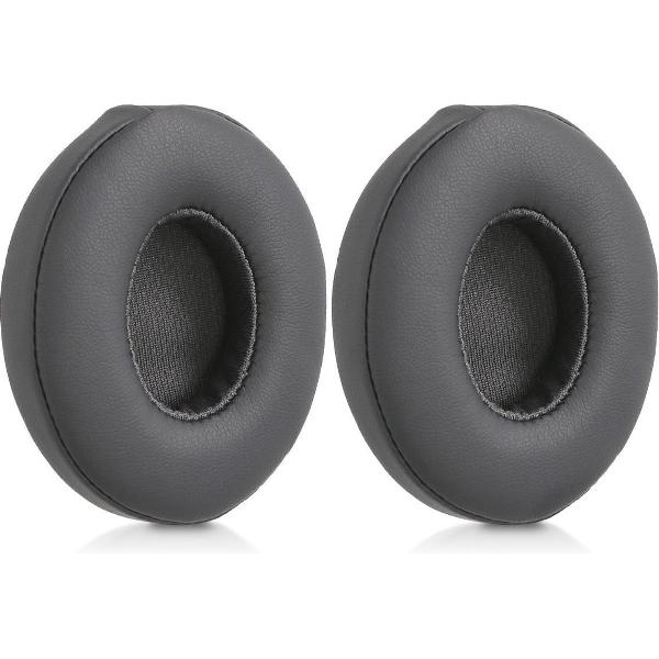 kwmobile 2x oorkussens voor Beats Solo 2 Wireless / 3 koptelefoons - imitatieleer - voor over-ear-koptelefoon - donkergrijs