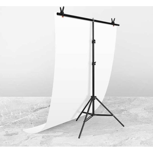 100x200 cm T-vorm Fotostudio Achtergrond Ondersteuning Stand Achtergrond Lat Beugel Kit met Clips