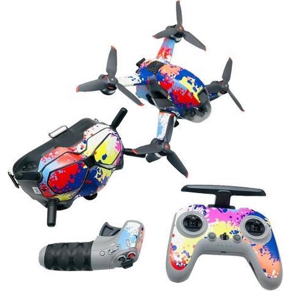 FPV-TZ-SF 4 in 1 waterdichte anti-kras sticker skin wrap stickers gepersonaliseerde film kits voor DJI FPV drone & bril V2 & afstandsbediening & rocker (graffiti)