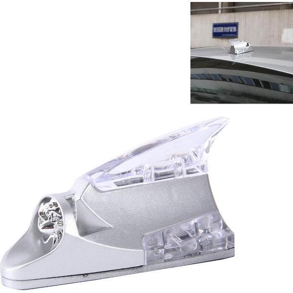 CB-073 Kleurrijk waarschuwingslicht Windenergie Haaienvin Antenne Auto-decoratie (zilver)