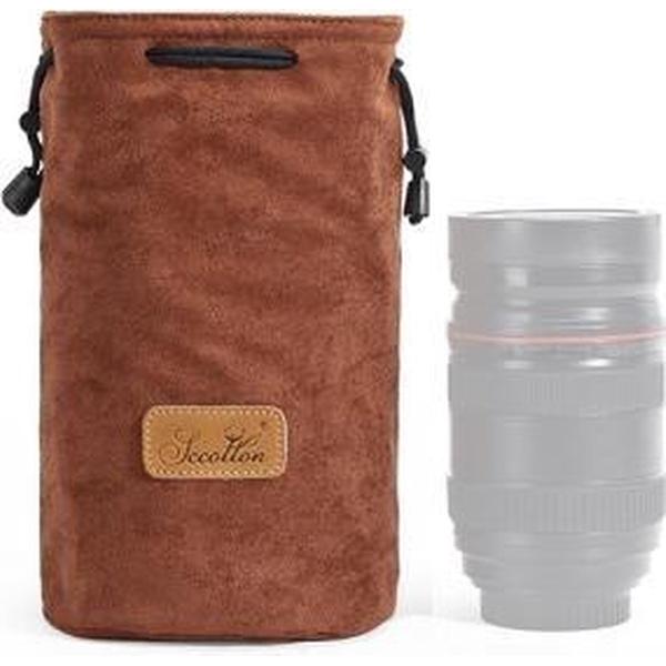 SCCOTTON Liner Schokbestendige digitale bescherming Draagbare SLR-lenstas Micro enkele cameratas Rond Bruin M