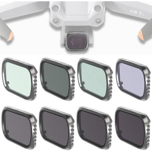 JSR KS 8 in 1 UV + CPL + ND8 + ND16 + ND32 + ND64 + STAR + NIGHT lensfilter voor DJI Air 2S, aluminium frame