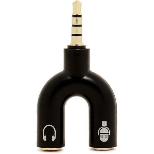 3.5 jackplug - jack verdeelplug of splitter - in/uit microfoon / koptelefoon voor computer, laptop, tablet - Windows - Apple - Audio - Video