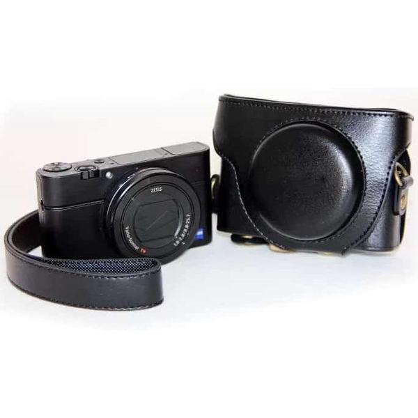 Retro Style lederen Camera hoesje Bag met Strap voor Sony RX100 M3(bruin)